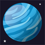 Und hier sehen wir eine Comiczeichnung von Kepler 62e, einer möglichen Wasserwelt. Entsprechend ist der Planet ganz blau. Vielleicht haben die Bewohner aber auch einfach zu lange in Bayern gelebt, bevor sie vor der CSU ins Kepler-System flüchteten.