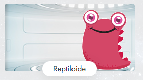 Auf diesem Bild sieht man einen Screenshot aus dem Extinct-O-Mat - zu sehen ist das Auswahlfeld, um die Spezies der Reptioloide zu wählen.